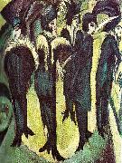 Ernst Ludwig Kirchner fem kvinnor pa gatan Germany oil painting artist